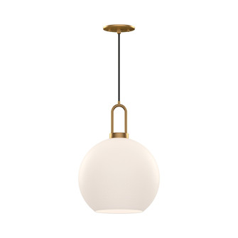 Soji 10-in Aged Gold/Opal Matte Glass 1 Light Socket Pendant (7713|PD601710AGOP)