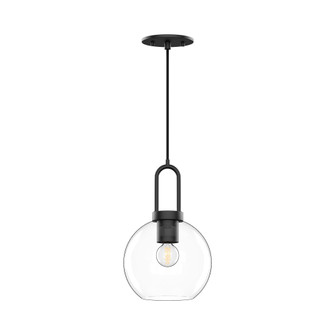 Soji 8-in Clear Glass/Matte Black 1 Light Socket Pendant (7713|PD601608MBCL)