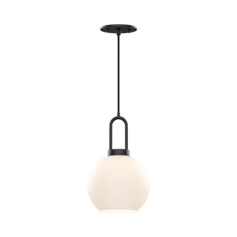 Soji 8-in Matte Black/Opal Matte Glass 1 Light Socket Pendant (7713|PD601608MBOP)
