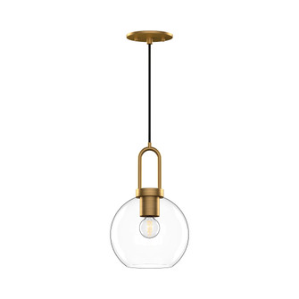 Soji 8-in Aged Gold/Clear Glass 1 Light Socket Pendant (7713|PD601608AGCL)
