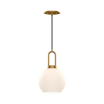 Soji 8-in Aged Gold/Opal Matte Glass 1 Light Socket Pendant (7713|PD601608AGOP)