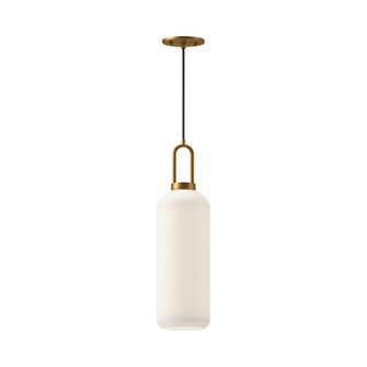 Soji 6-in Aged Gold/Opal Matte Glass 1 Light Pendant (7713|PD401606AGOP)