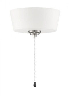 2 Light Energy Star Bowl Fan Light Kit in Brushed Polished Nickel w White Glass (20|LK2802-BNK-WG-LED)