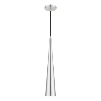 1 Light Brushed Aluminum with Polished Chrome Accents Single Tall Pendant (108|49631-66)