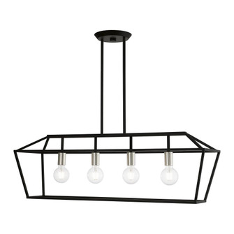 4 Light Black with Brushed Nickel Accents Linear Chandelier (108|49437-04)