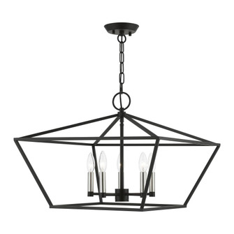 5 Light Black with Brushed Nickel Accents Chandelier (108|49435-04)