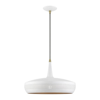 1 Light White with Antique Brass Accents Pendant (108|49353-03)
