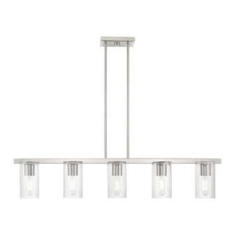 5 Light Brushed Nickel Linear Chandelier (108|49275-91)