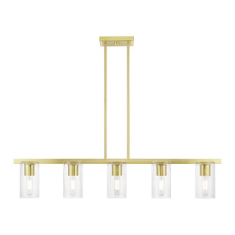 5 Light Satin Brass Linear Chandelier (108|49275-12)