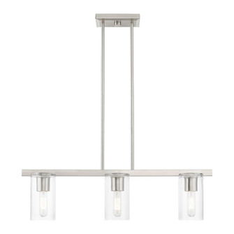 3 Light Brushed Nickel Linear Chandelier (108|49273-91)