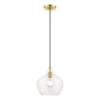 1 Light Satin Brass with Polished Brass Accent Pendant (108|49093-12)