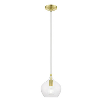 1 Light Satin Brass with Polished Brass Accent Pendant (108|49088-12)