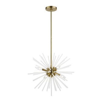 6 Light Antique Brass Pendant Chandelier (108|48824-01)