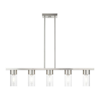 5 Light Brushed Nickel Linear Chandelier (108|48765-91)