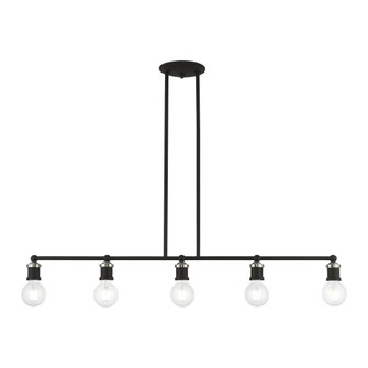 5 Light Black with Brushed Nickel Accents Large Linear Chandelier (108|47165-04)