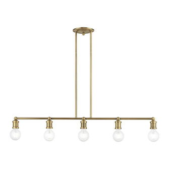 5 Light Antique Brass Large Linear Chandelier (108|47165-01)