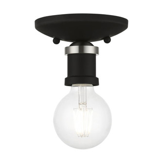 1 Light Black with Brushed Nickel Accents Single Flush Mount (108|47160-04)