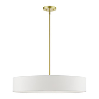 5 Light Satin Brass with Shiny White Accents Large Drum Pendant (108|46925-12)