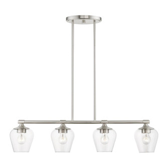 4 Light Brushed Nickel Linear Chandelier (108|46724-91)