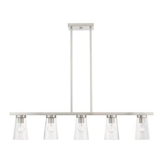 5 Light Brushed Nickel Linear Chandelier (108|46715-91)