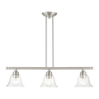 3 Light Brushed Nickel Linear Chandelier (108|46487-91)