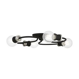 4 Light Black with Brushed Nickel Accents Large Flush Mount (108|46384-04)