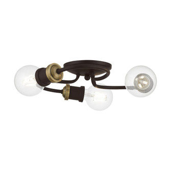 3 Light Bronze with Antique Brass Accents Flush Mount (108|46383-07)