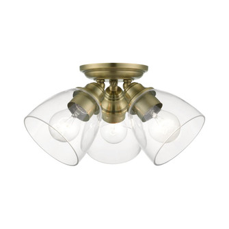 3 Light Antique Brass Semi-Flush (108|46339-01)
