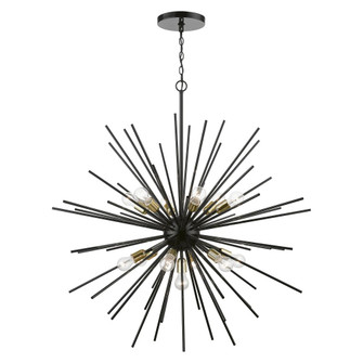 13 Light Shiny Black with Polished Brass Accents Extra Large Foyer Chandelier (108|46177-68)