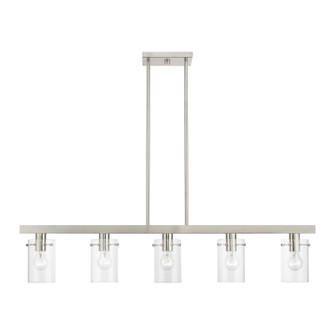 5 Light Brushed Nickel Linear Chandelier (108|46155-91)