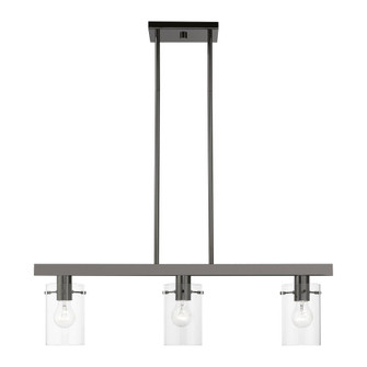 3 Light Black Chrome Linear Chandelier (108|46153-46)