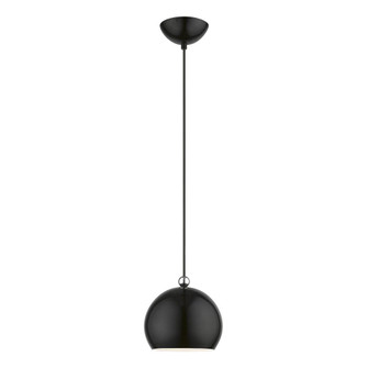 1 Light Shiny Black with Polished Chrome Accents Globe Mini Pendant (108|45481-68)