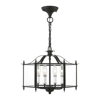 4 Light Black with Brushed Nickel Accents Convertible Pendant / Semi-Flush (108|4398-04)