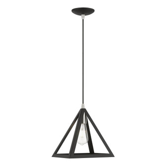 1 Light Black with Brushed Nickel Accents Pendant (108|41329-04)