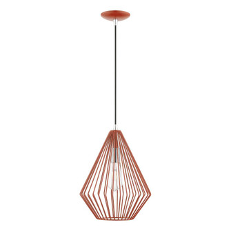 1 Light Shiny Red with Polished Chrome Accents Pendant (108|41325-72)