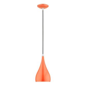 1 Light Shiny Orange with Polished Chrome Accents Mini Pendant (108|41171-77)