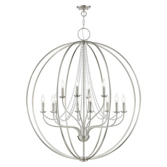 12 Light Brushed Nickel Grande Foyer Chandelier (108|40919-91)
