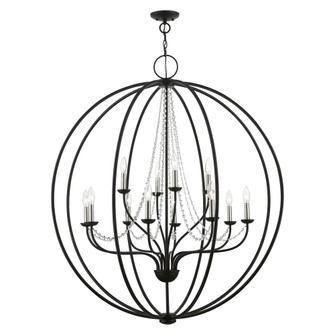 12 Light Black with Brushed Nickel Finish Candles Grande Foyer Chandelier (108|40919-04)