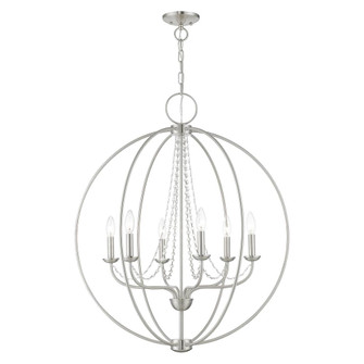 6 Light Brushed Nickel Globe Pendant Chandelier (108|40916-91)