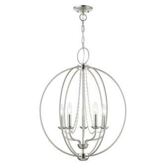 5 Light Brushed Nickel Globe Chandelier (108|40915-91)