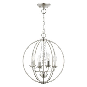 4 Light Brushed Nickel Globe Convertible Chandelier/ Semi-Flush (108|40914-91)