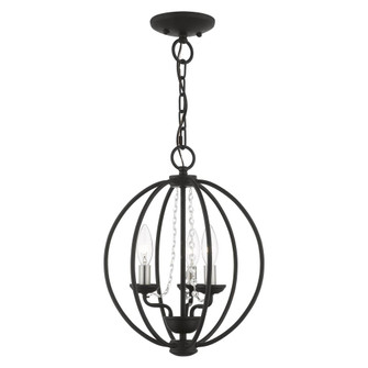 3 Light Black with Brushed Nickel Finish Candles Globe Convertible Mini Chandelier/ Semi-Flush (108|40913-04)