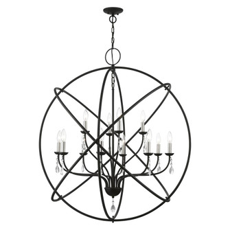 12 Light Black with Brushed Nickel Finish Candles Grande Foyer Chandelier (108|40909-04)