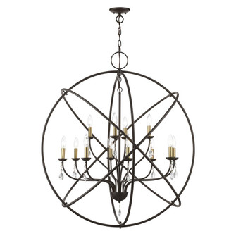 12 Light Bronze with Antique Brass Finish Candles Grande Foyer Chandelier (108|40909-07)