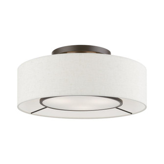 3 Light Brushed Nickel with Shiny White Accents Semi-Flush (108|40143-92)