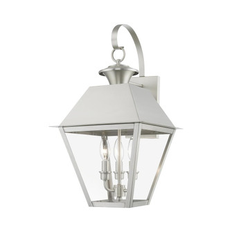 3 Light Brushed Nickel Outdoor Large Wall Lantern (108|27218-91)