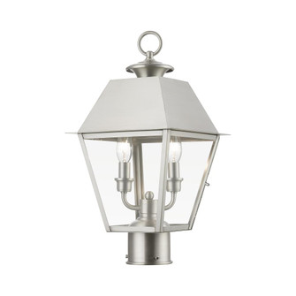 2 Light Brushed Nickel Outdoor Medium Post Top Lantern (108|27216-91)