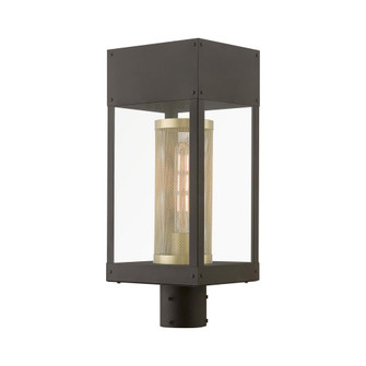 1 Light Bronze with Soft Gold Candle Outdoor Post Top Lantern (108|20763-07)