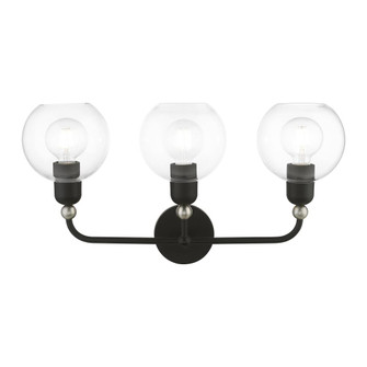 3 Light Black with Brushed Nickel Accents Sphere Vanity Sconce (108|16973-04)