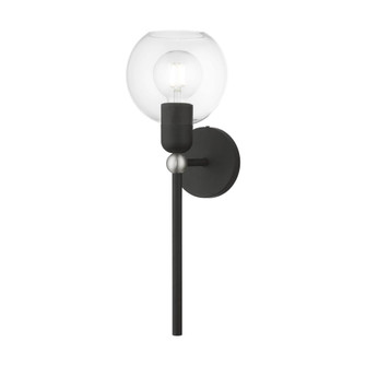 1 Light Black with Brushed Nickel Accent Sphere Single Sconce (108|16971-04)